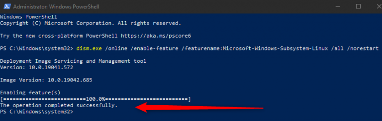 wsl enabled