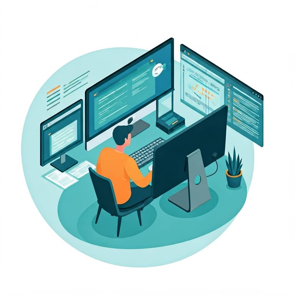 webmaster fronten developer pracuje nad strona